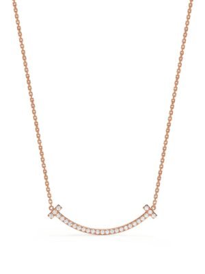 18K T Medium Diamond Pendant Necklace