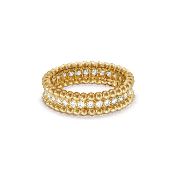 18K Yellow Gold Perl¨¦e Diamonds Ring