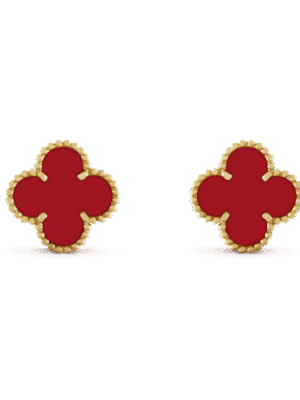 18K Vintage Alhambra Carnelian Earrings