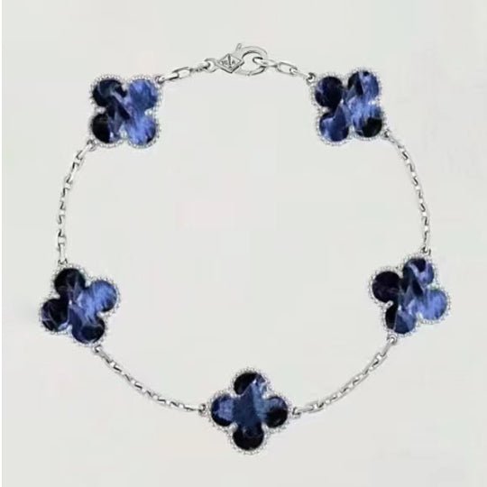 18K Vintage Alhambra Crystal Blue Bracelet