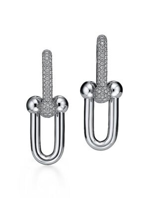 18K T HardWear Large Link Diamonds Earrings