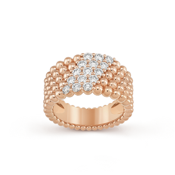 18K Perl¨¦e Diamonds Five Rows Ring
