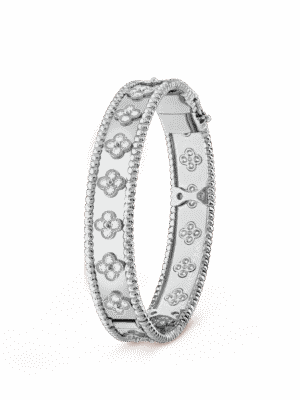 18K White Gold Perl¨¦e Clovers Bracelet