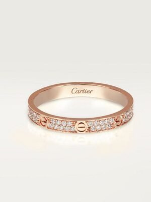 18K Love Diamond-Paved 3mm Ring