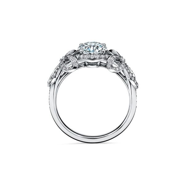 18K T Bow Ribbon Engagement Ring