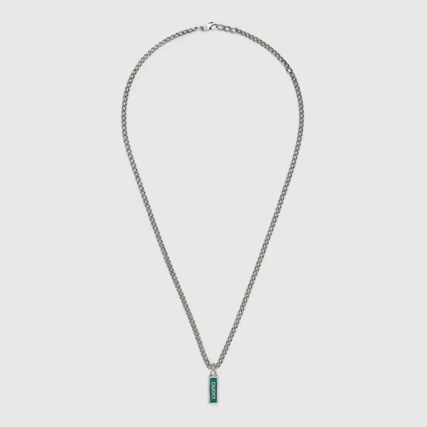 Double G Enamel Pendant Necklace