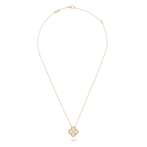 18K Sweet Alhambra Diamond Clover Necklace