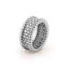 18K White Gold Perl¨¦e Diamonds 3 Row Ring