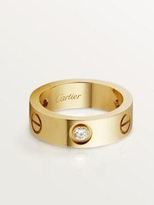 18K Love Wedding Three Diamonds Ring