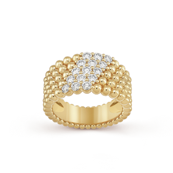 18K Perl¨¦e Diamonds Five Rows Ring