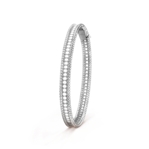 18K White Gold Perl¨¦e Diamonds One Row Bracelet