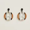 18K H Equipe Stud Earrings