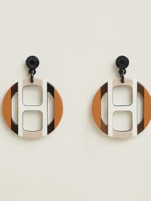 18K H Equipe Stud Earrings