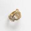 18K CC Flower Crystals Ring