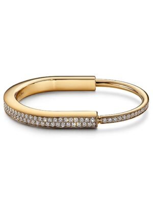 18K T Lock Bangle Full Pav¨¦ Diamonds Bracelet