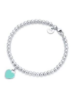 18K Return to Tiffany Blue Heart Tag Bead Bracelet