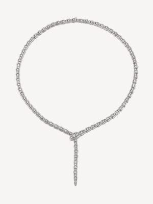 18K BV Serpenti Viper Full Pav¨¦ Diamonds Necklace