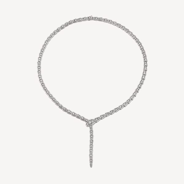 18K BV Serpenti Viper Full Pav¨¦ Diamonds Necklace