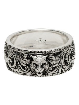 Double G Feline Head Ring