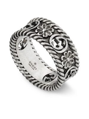 Double G Interlocking G Flowers Ring