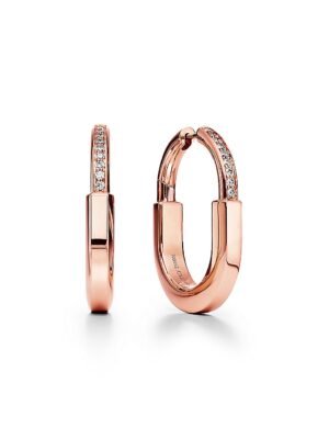 18K T Lock Diamonds Medium Earrings