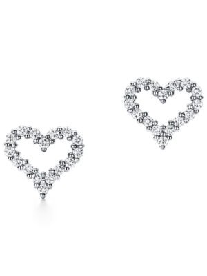 18K T Heart Diamonds Earrings