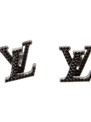 18k Louis Iconic Black Crystal Stud Earrings