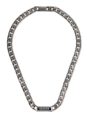 Double G Logo Enamel Chain Necklace