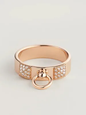18K Collier De Chien Lock Diamonds H Ring