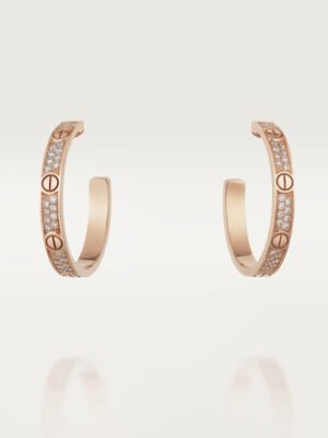18K Love Pave Diamonds Earrings