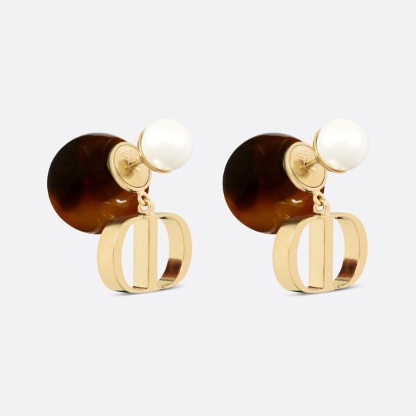 18K CD Tribales Brown Resin Pearls Earrings