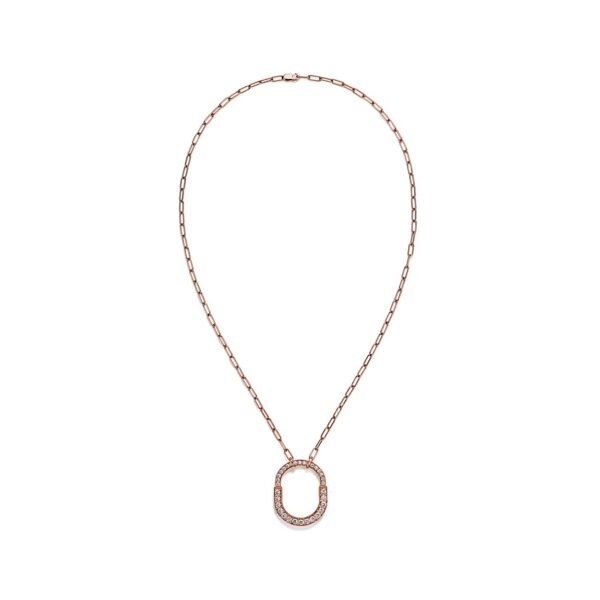 18K T Lock Pendant Pav¨¦ Diamonds Necklace