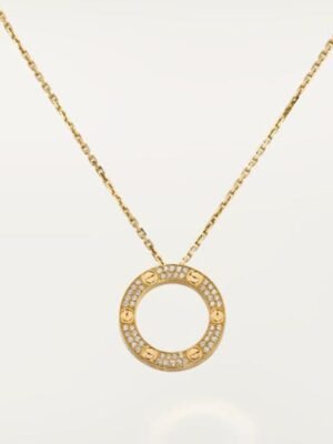 18K Love Diamond-Paved Necklace
