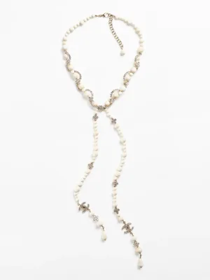 18K CC Pearl Chain Necklace
