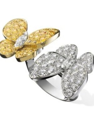 18K Two Butterfly Between the Finger Ring