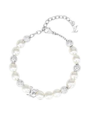 18K Louis Monogram White Pearls Bracelet