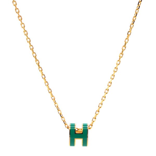 18K Mini Pop H Green Necklace
