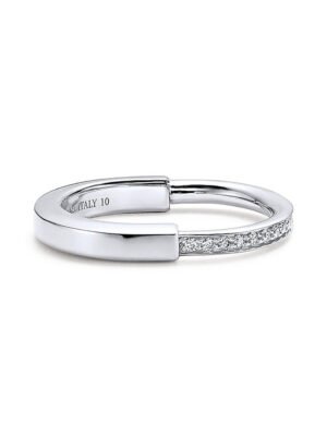 18K T Lock Diamonds White Gold Ring
