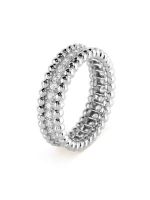 18K White Gold Perl¨¦e Diamonds Ring