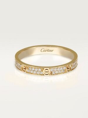 18K Love Diamond-Paved 3mm Ring