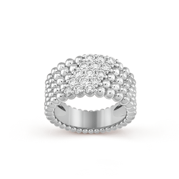18K Perl¨¦e Diamonds Five Rows Ring