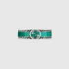 Double G Interlocking G Turquoise Enamel Ring