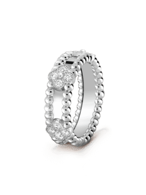 18K White Gold Perl¨¦e Clovers Ring