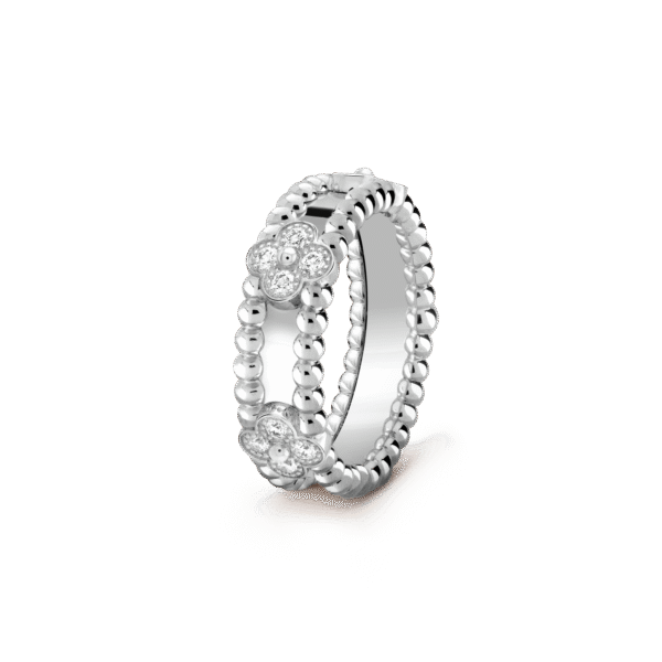 18K White Gold Perl¨¦e Clovers Ring