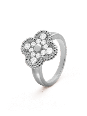 18K Vintage Alhambra Diamonds Ring