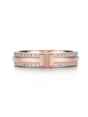 18K T Narrow Pav¨¦ Diamond Ring