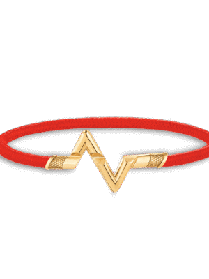 18K Louis Volt Upside Down Play Red Bracelet