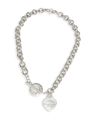 18K T Heart Tag Necklace