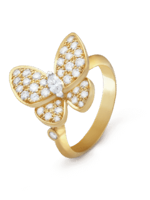 18K Two Butterfly Ring