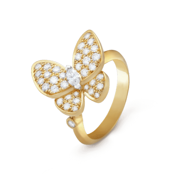 18K Two Butterfly Ring